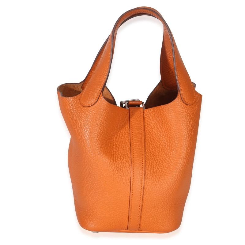 HermÃƒÂ¨s Orange H Clemence Picotin Lock 18 PHW - 4