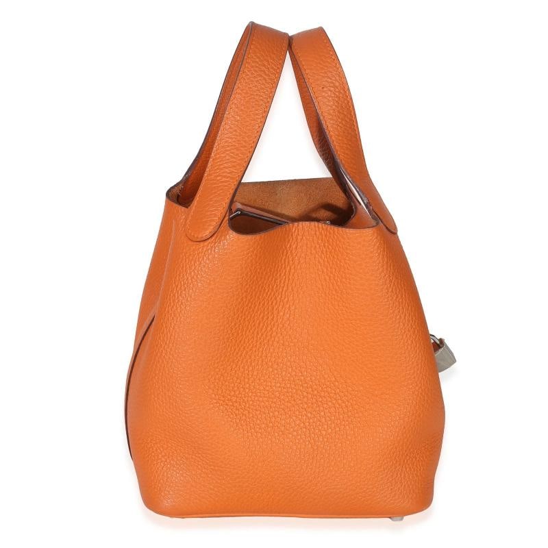 HermÃƒÂ¨s Orange H Clemence Picotin Lock 18 PHW - 5