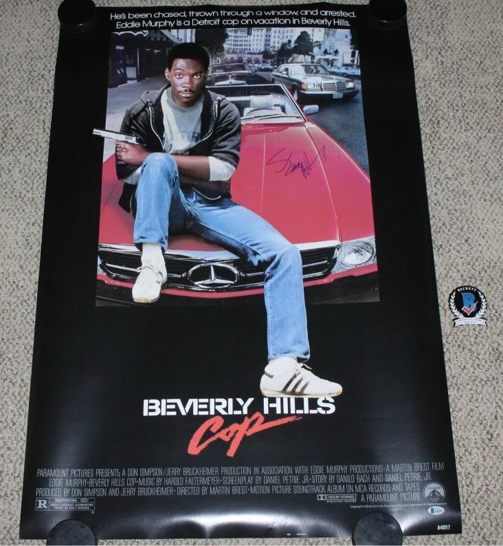 EDDIE MURPHY SIGNED 'BEVERLY HILLS COP' 27x40 FULL-SIZE MOVIE POSTER BECKETT COA (1 of 7)