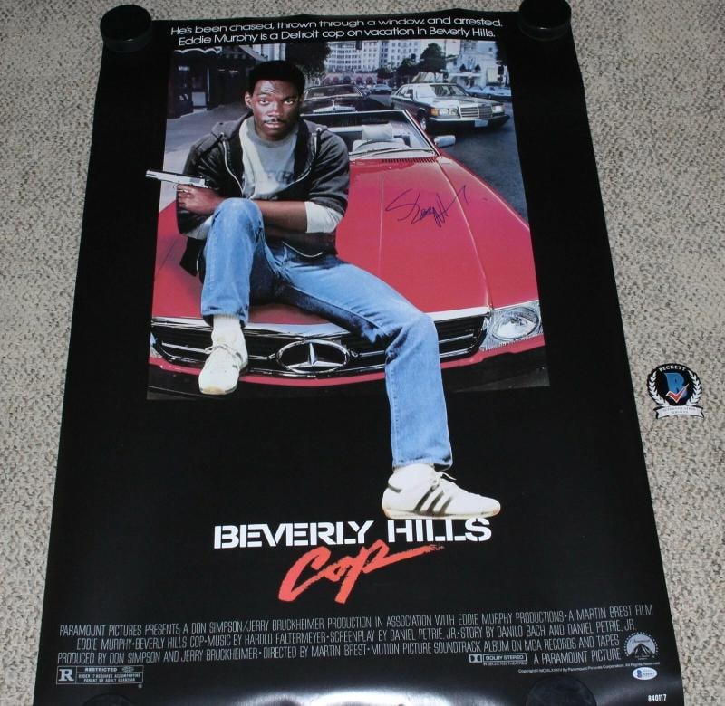 EDDIE MURPHY SIGNED 'BEVERLY HILLS COP' 27x40 FULL-SIZE MOVIE POSTER BECKETT COA - 6