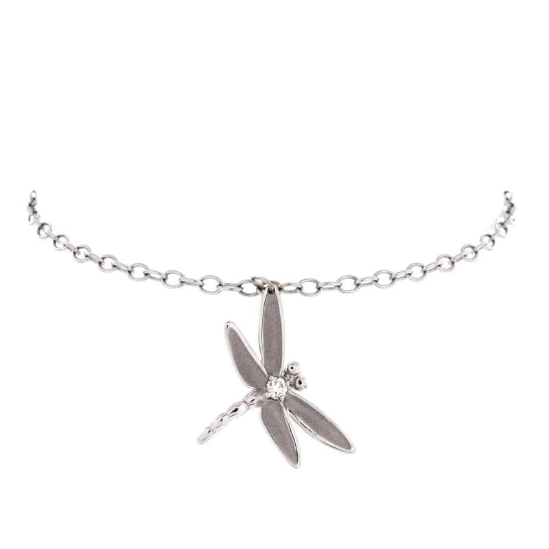 Tiffany & Co. Dragonfly Chain Bracelet 18K White Gold and Diamonds: Condition: Pre-owned - Good,Brand: Tiffany & Co.,Main Stone: Diamond,Metal: 18K White Gold,Metal Purity: 18K,Style: Chain,Type: Bracelet,Color: White Gold,Material: 18K White Gold, Diamond