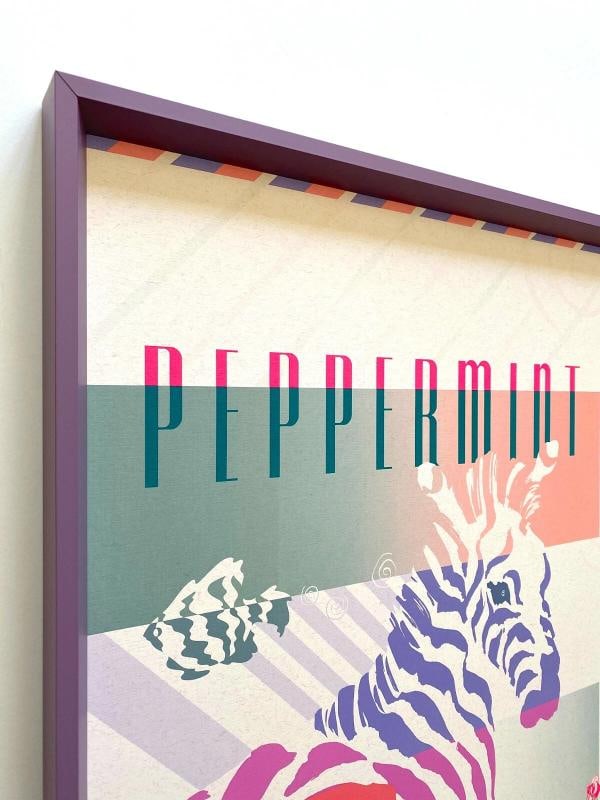 POSTMODERN RARE 1988 LITHOGRAPH PRINT " PEPPERMINT TWIST " FRAMED POP ART POSTER - 4