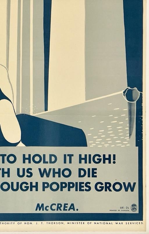 Original Vintage Poster THE TORCH: BE YOURS TO HOLD IT HIGH! Canadian WWII LINEN - 5