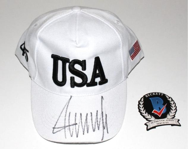 PRESIDENT DONALD J TRUMP SIGNED USA HAT 2024 MAKE AMERICA GREAT AGAIN 47 BECKETT: President: Donald Trump,Signed: Yes,Autograph Authentication: Beckett,Country of Origin: United States