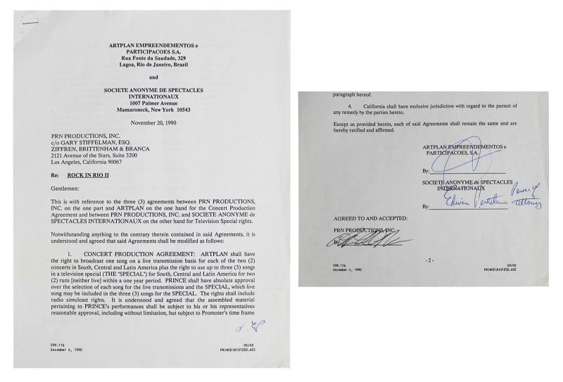 Prince Signed 8.5x11 1991 Rock In Rio II Concert Festival Contract JSA #ZZ41328: Original/Reproduction: Original,Industry: Music,PRODUCT_COA: JSA,PRODUCT_SIGNED_BY_NAME: Prince,Country of Origin: United States