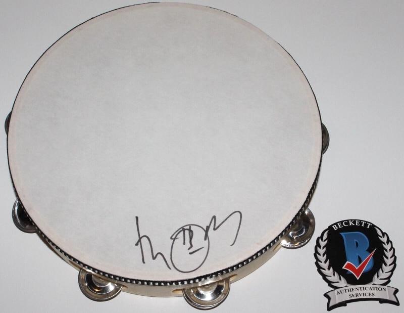 SINGER THOM YOKRE RADIOHEAD SIGNED HAND PERCUSSION TAMBOURINE BECKETT BAS COA: Industry: Music,Signed: Yes,Autograph Authentication: Beckett,Original/Reproduction: Original,Country of Origin: United States