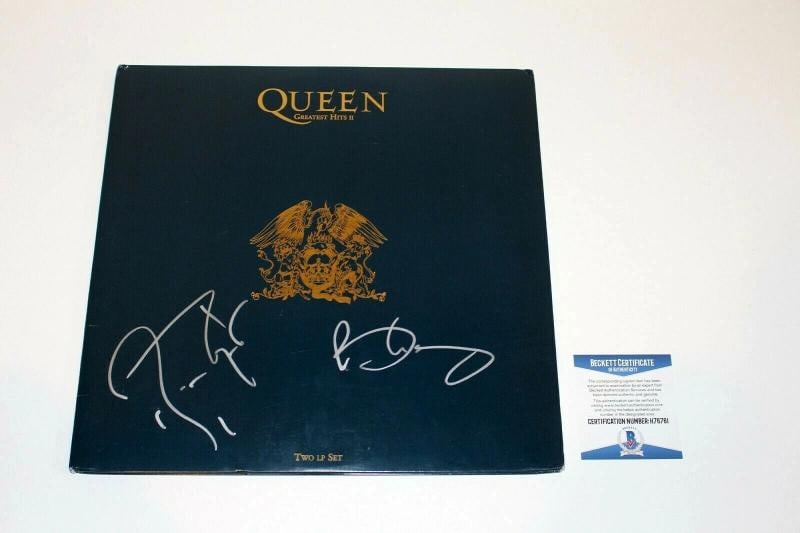 QUEEN BRIAN MAY ROGER TAYLOR SIGNED GREATEST HITS II VINYL RECORD BAS COA BAND: Industry: Music,Autograph Authentication: Beckett,Object Type: Record,Original/Reproduction: Original,Country of Origin: United States