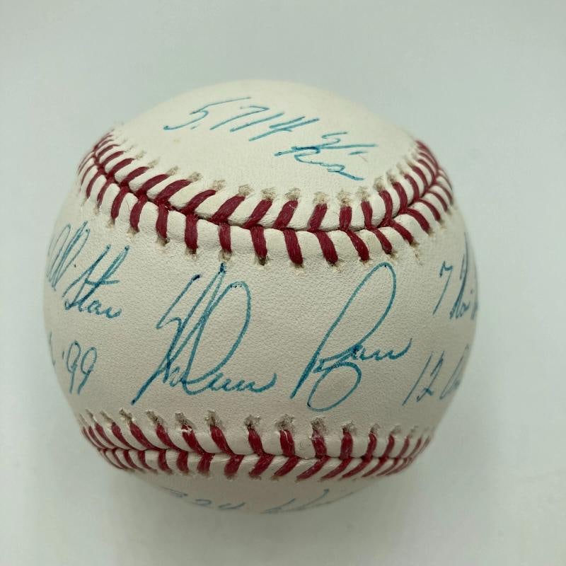 Beautiful Nolan Ryan Signed Heavily Inscribed Career STAT Baseball JSA COA (1 of 11)