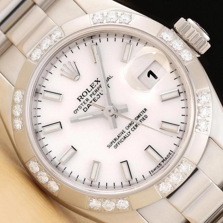ROLEX LADIES DATEJUST PRESIDENT 179369 FACTORY DIAMOND 18K WHITE GOLD WATCH (1 of 12)