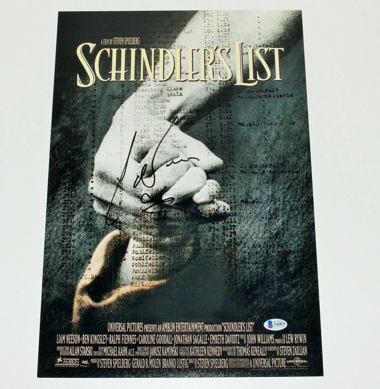 LIAM NEESON SIGNED 'SCHINDLER'S LIST' 12x18 MOVIE POSTER BECKETT COA ACTOR BAS: Original/Reproduction: Original,Object Type: Poster,Autograph Authentication: Beckett,Industry: Movies,Country of Origin: United States