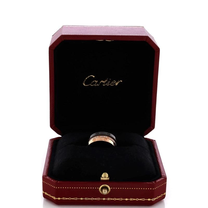 Cartier Love Band 3 Ring Set 18K Rose Gold, Diamonds and Ceramic - 2
