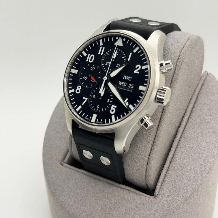 IWC Pilot Chronograph IW377709 43mm Black Dial Stainless Steel Box Papers - 5