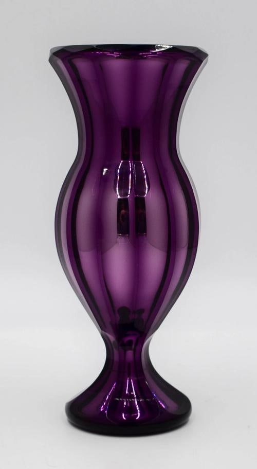 Rare Signed Purple E. Varnish & Co. Mercury Art Glass Vase, Circa 1885: Measures 7 1/4" high by 3" wide.