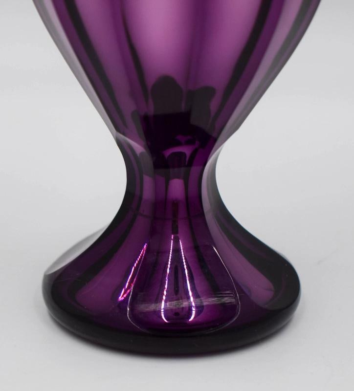 Rare Signed Purple E. Varnish & Co. Mercury Art Glass Vase, Circa 1885 - 3