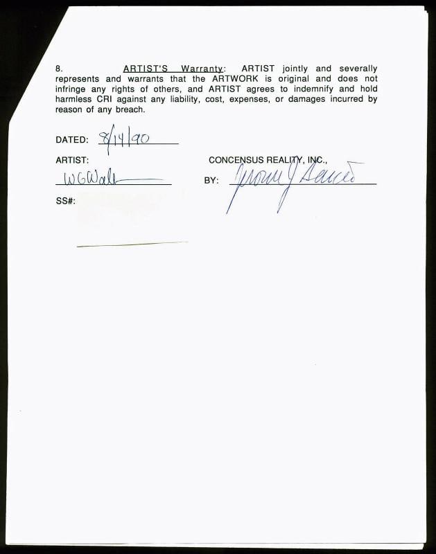Jerry Garcia Signed 3 Page Grateful Dead Merchandising Agreement PSA #AA01915 (1 of 3)