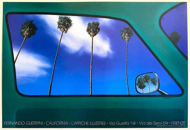 FERNANDO GUERRINI RARE LITHOGRAPH PRINT ITALIAN POP ART POSTER "CALIFORNIA" 1982: Condition: Used,Features: RARE OUT OF PRINT,Width (Inches): 31 1/8",Listed By: Dealer or Reseller,Subject: Famous Places,Size: Medium (up to 36in.),Height (Inches): 21 1/4",Date of Creation: 1970-1989