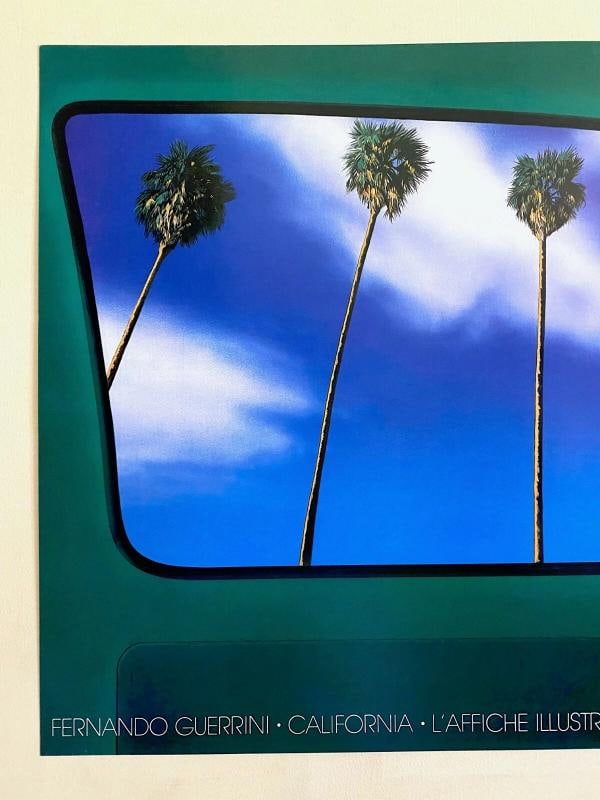 FERNANDO GUERRINI RARE LITHOGRAPH PRINT ITALIAN POP ART POSTER "CALIFORNIA" 1982 - 3
