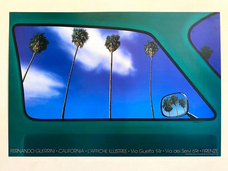 FERNANDO GUERRINI RARE LITHOGRAPH PRINT ITALIAN POP ART POSTER "CALIFORNIA" 1982 - 7