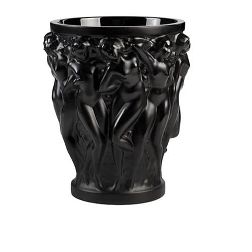 Lalique Bacchantes Small Vase Black Crystal Ref.1068400-: Lalique Bacchantes Small Vase Black Crystal Ref.1068400- Black Crystal Dimensions: H 14.6 x D 12.3 cm Handcrafted in France Product Sold and Shipped in Original Packaging with Certificate