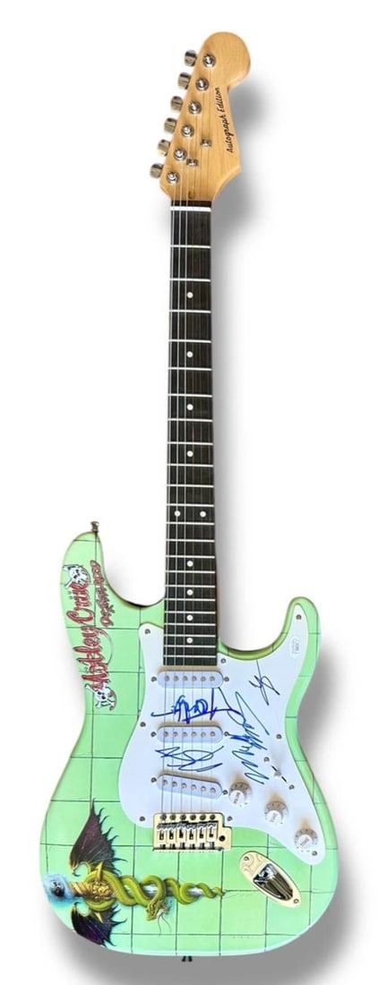 Motley Crue Signed Guitar Custom JSA COA Tommy lee Nikki Sixx Vince Neil Mars - 3