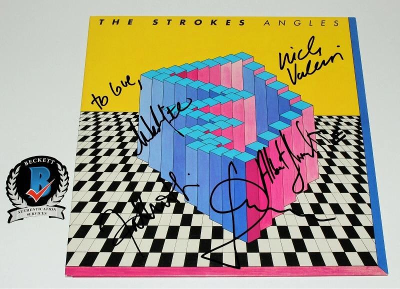 THE STROKES BAND SIGNED ANGLES ALBUM VINYL RECORD BECKETT COA JULIAN CASABLANCAS (1 of 2)