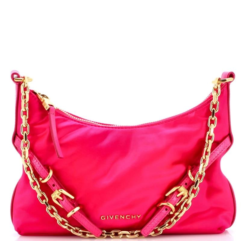 Givenchy Voyou Party Shoulder Bag Satin with Leather Mini: Condition: Pre-owned - Good,Brand: Givenchy,Exterior Material: Nylon,Style: Shoulder Bags,Exterior Color: Pink,Department: Women,Size: Mini,Accessories: Dust Bag, With Strap Condition: Great. Exterior