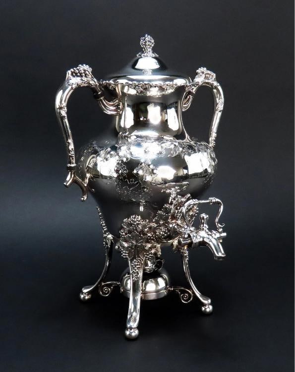 c1890s Fantastic Barbour / Int'l Silver Plate 7pc Grape Vine Tea Set - 2