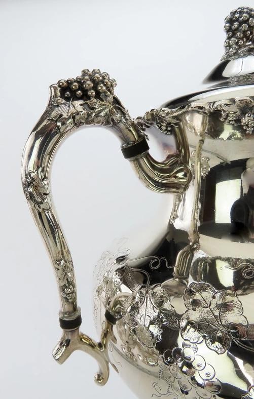 c1890s Fantastic Barbour / Int'l Silver Plate 7pc Grape Vine Tea Set - 6