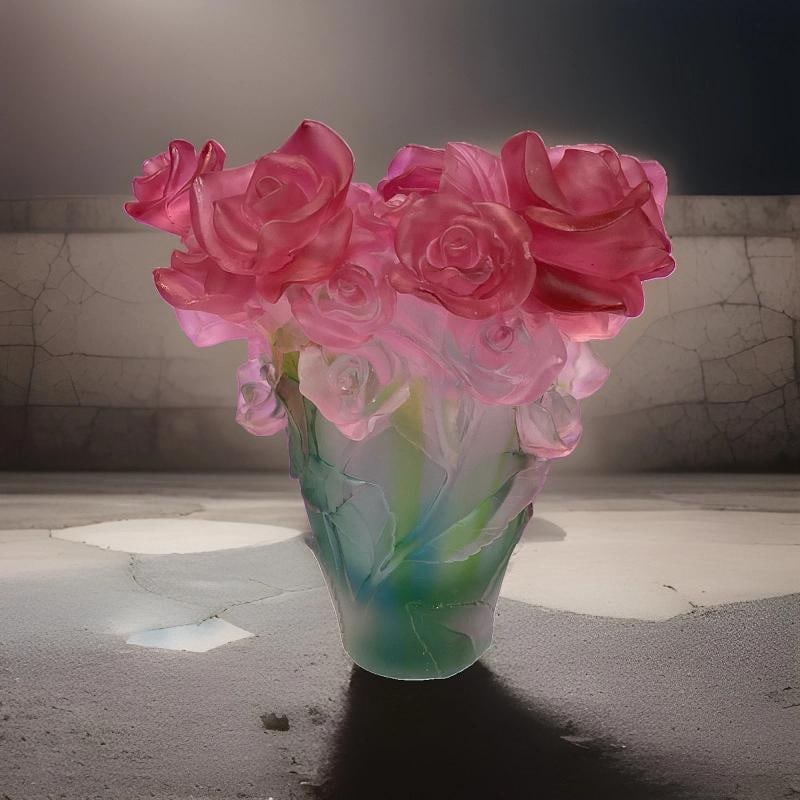 Crystal Rose Vase Multi Color H8Ã¢â‚¬Â Green Multi Harvey Art G: Condition: Used: An item that has been used previously. The item may have some signs of cosmetic wear, but is ... Read moreabout the conditionUsed: An item that has been used previously. The item may 