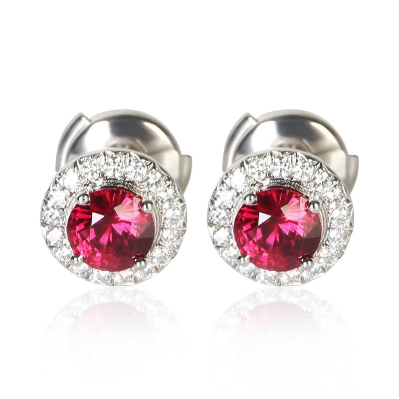 Tiffany & Co. Platinum Ruby and Diamond Soleste Earrings: Condition: Pre-owned - Good: This item has been gently used but is in good condition. It might have a few signs ... Read moreabout the conditionPre-owned - Good: This item has been gently used but is 