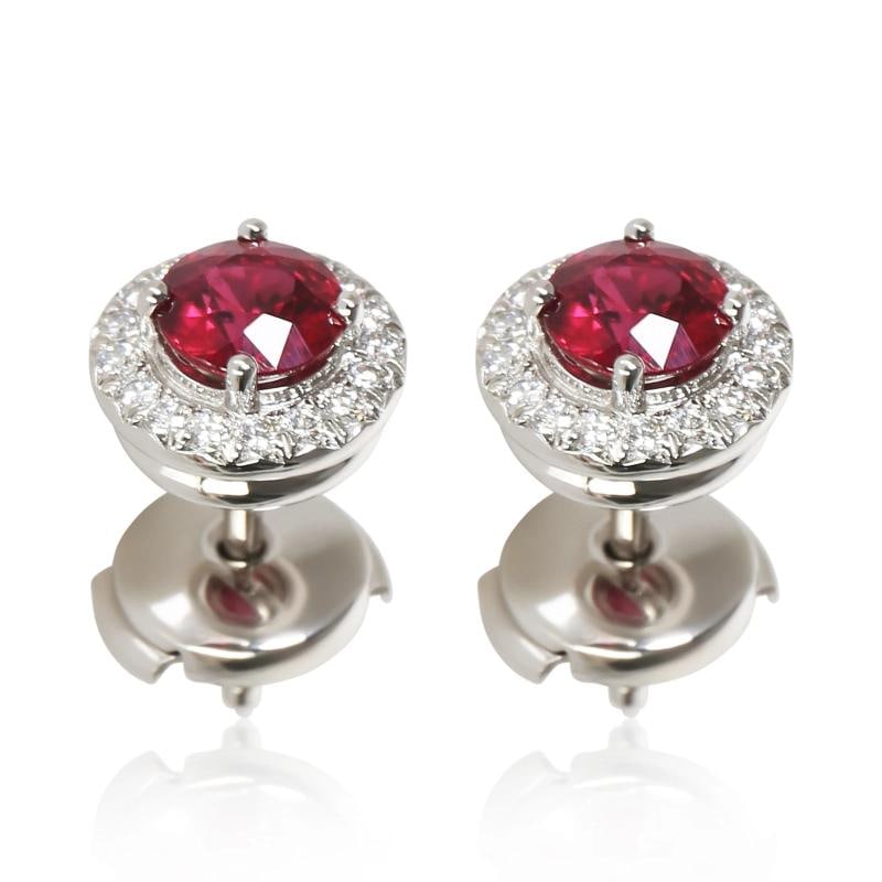 Tiffany & Co. Platinum Ruby and Diamond Soleste Earrings - 2