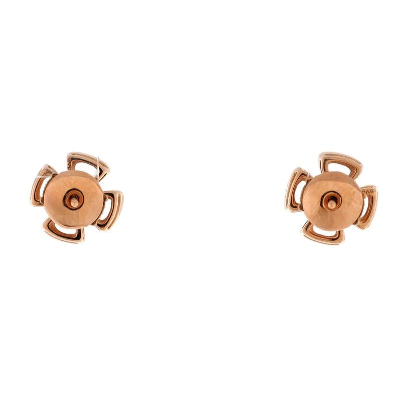 Bvlgari Fiorever Stud Earrings 18K Rose Gold with Diamond - 2