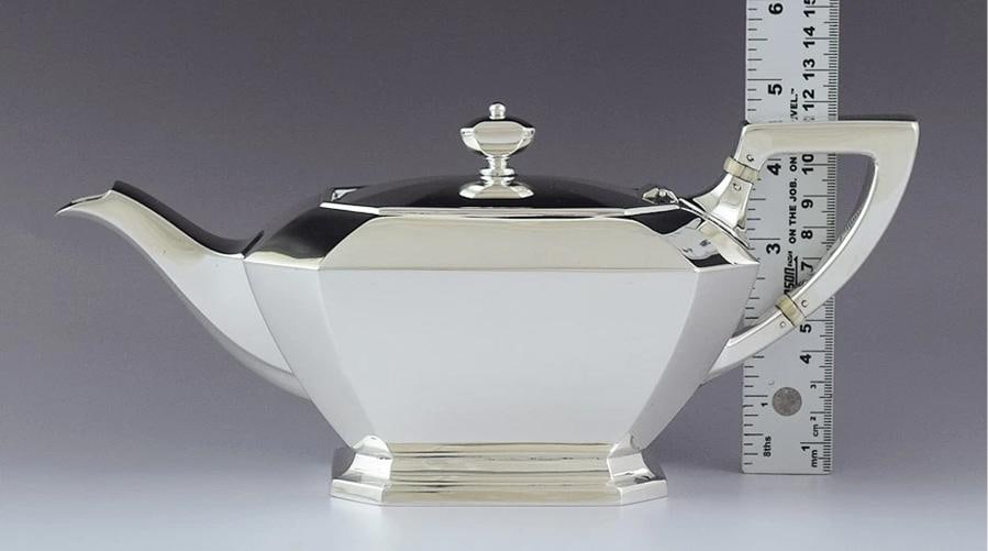 Superb Gorham/Durgin Sterling Silver 3pc Fairfax Tea Set - 2