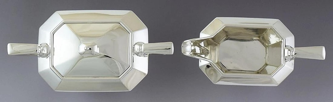 Superb Gorham/Durgin Sterling Silver 3pc Fairfax Tea Set - 5