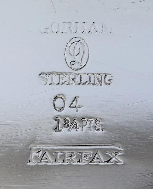 Superb Gorham/Durgin Sterling Silver 3pc Fairfax Tea Set - 7