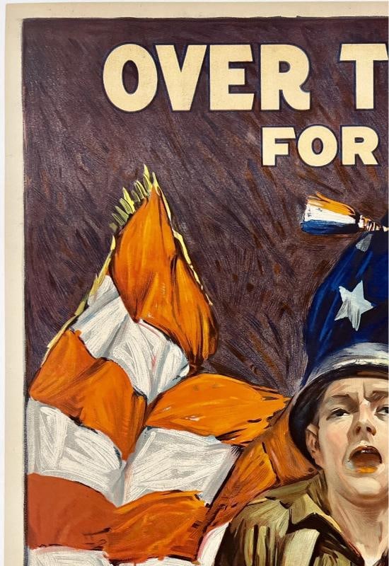 Original Vintage Poster OVER THE TOP FOR YOU THIRD LIBERTY LOAN War WWI USA OL - 2