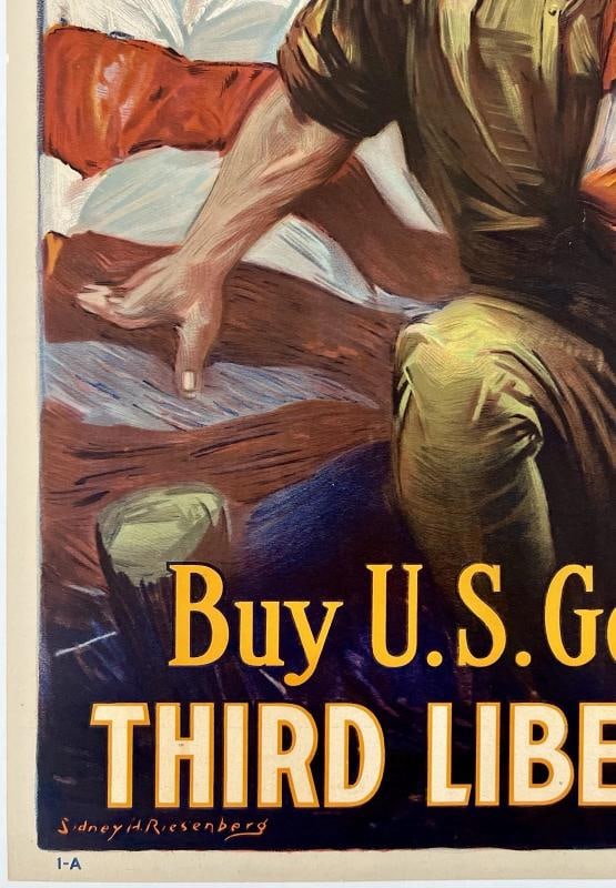 Original Vintage Poster OVER THE TOP FOR YOU THIRD LIBERTY LOAN War WWI USA OL - 4