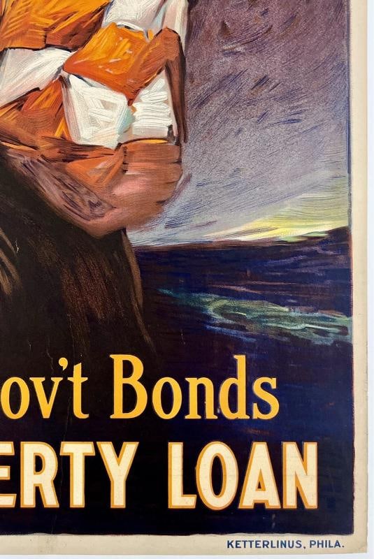 Original Vintage Poster OVER THE TOP FOR YOU THIRD LIBERTY LOAN War WWI USA OL - 5