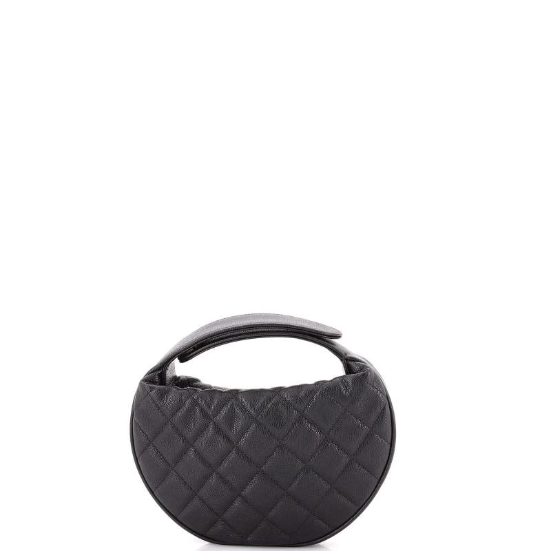 Chanel Double Chain Bow Hobo Pouch Quilted Caviar Mini - 3