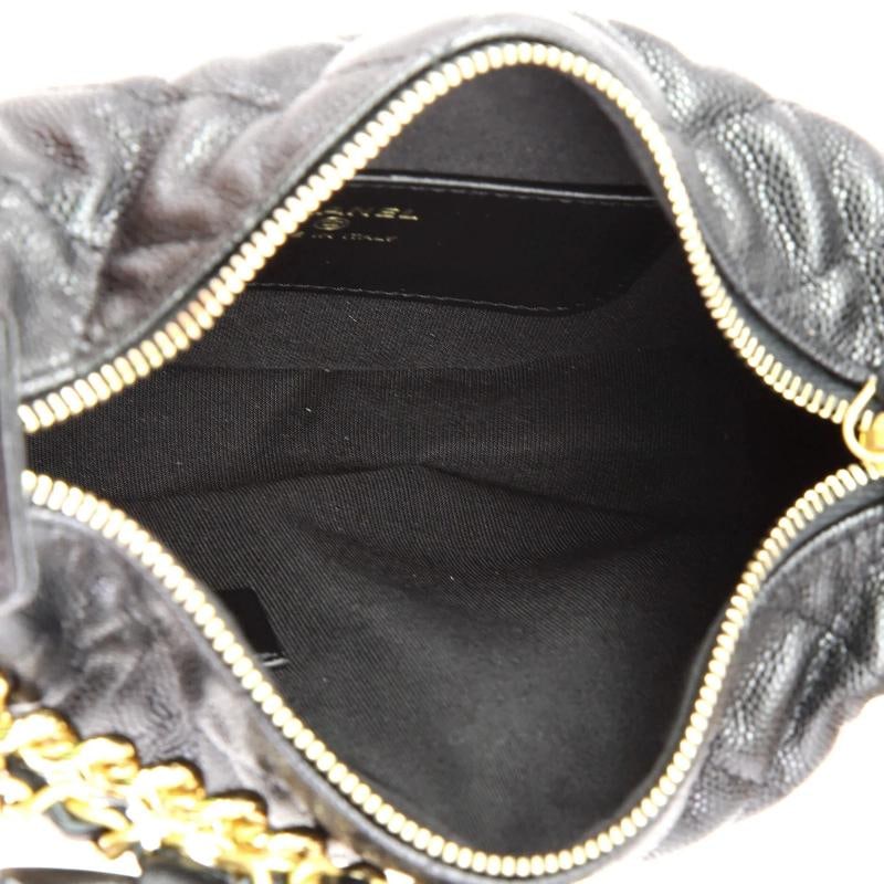 Chanel Double Chain Bow Hobo Pouch Quilted Caviar Mini - 5