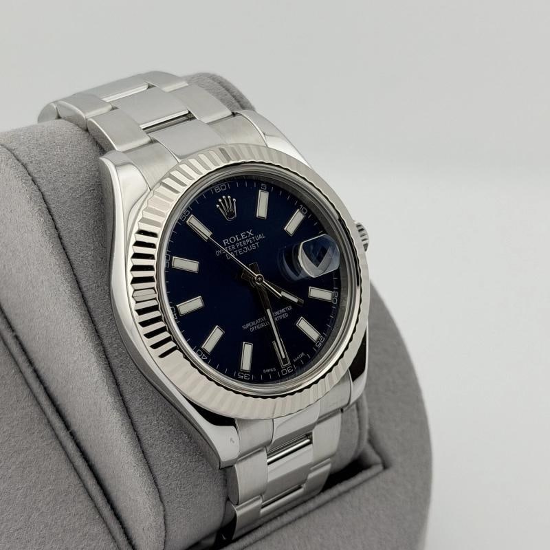 Rolex Datejust II 116334 41mm Blue Dial 18k White Gold Stainless Steel - 8