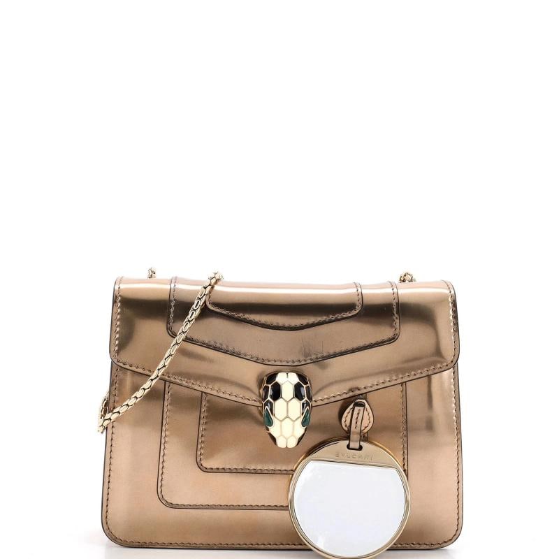 Bvlgari Serpenti Forever Square Shoulder Bag Metallic Leather Small - 2