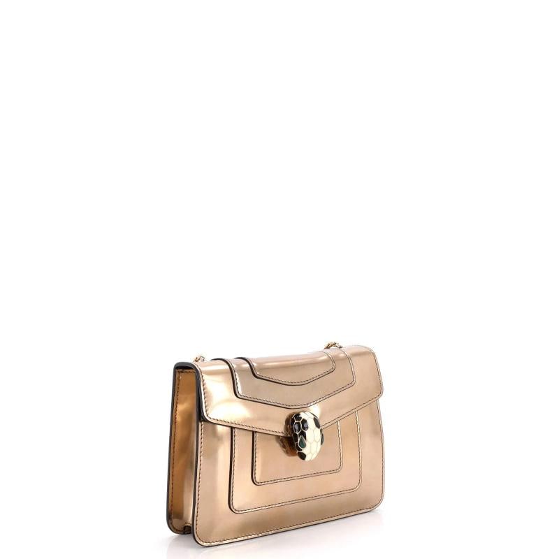 Bvlgari Serpenti Forever Square Shoulder Bag Metallic Leather Small - 3