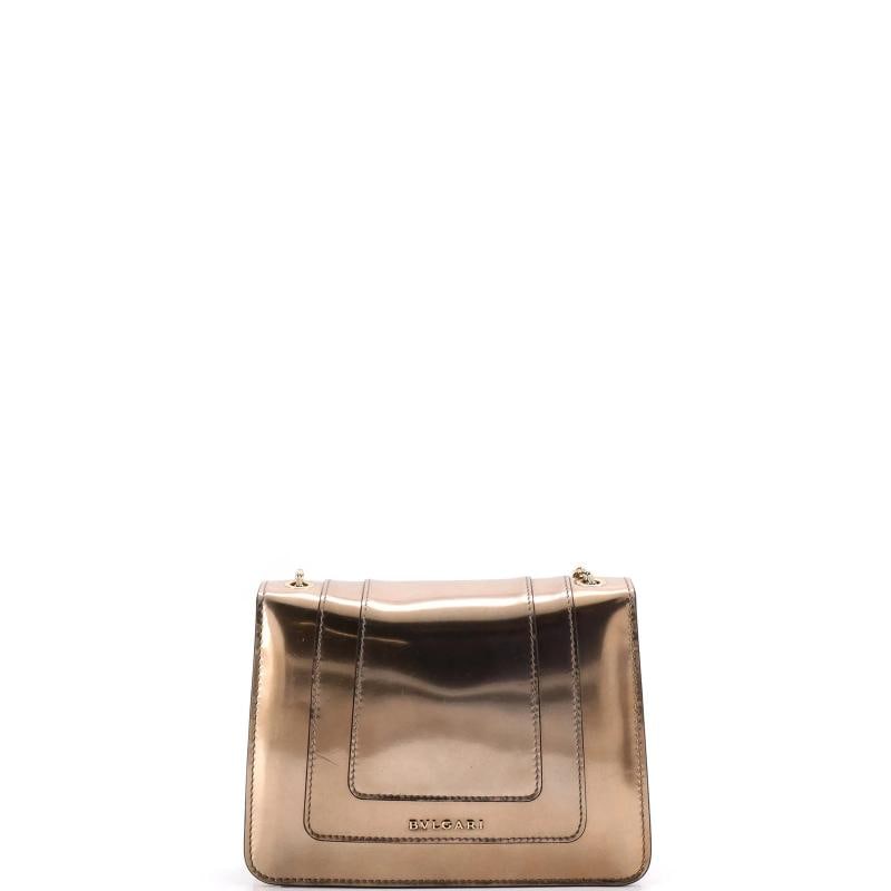 Bvlgari Serpenti Forever Square Shoulder Bag Metallic Leather Small - 4