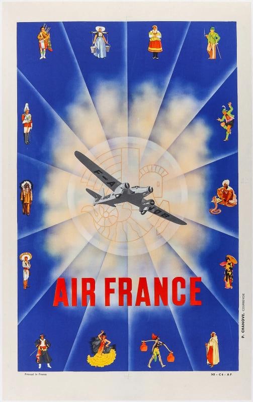 Original Air France Poster, Flamenco, Kimono, Bagpipes, Dewoitine, Tyrol, 1935 (1 of 5)