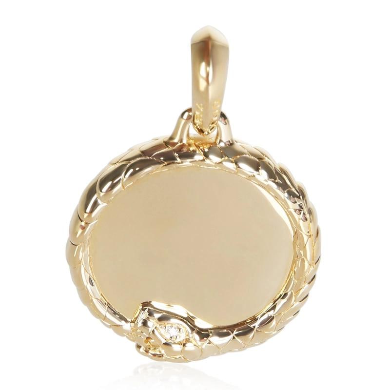 David Yurman Yellow Gold Diamond Oruboros Snake Amulet Pendant - 3