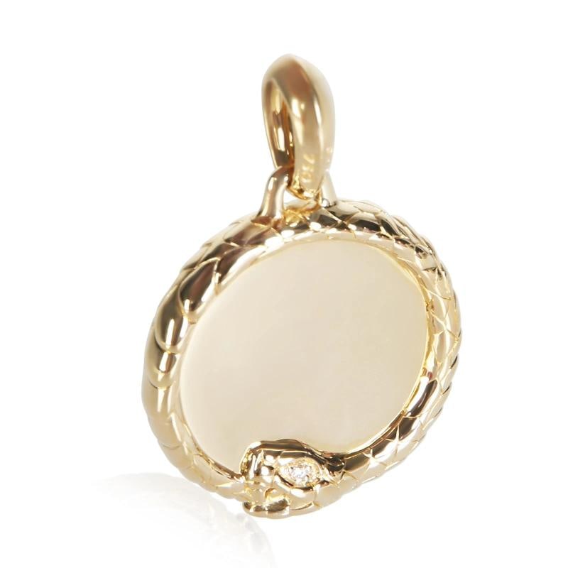 David Yurman Yellow Gold Diamond Oruboros Snake Amulet Pendant - 4