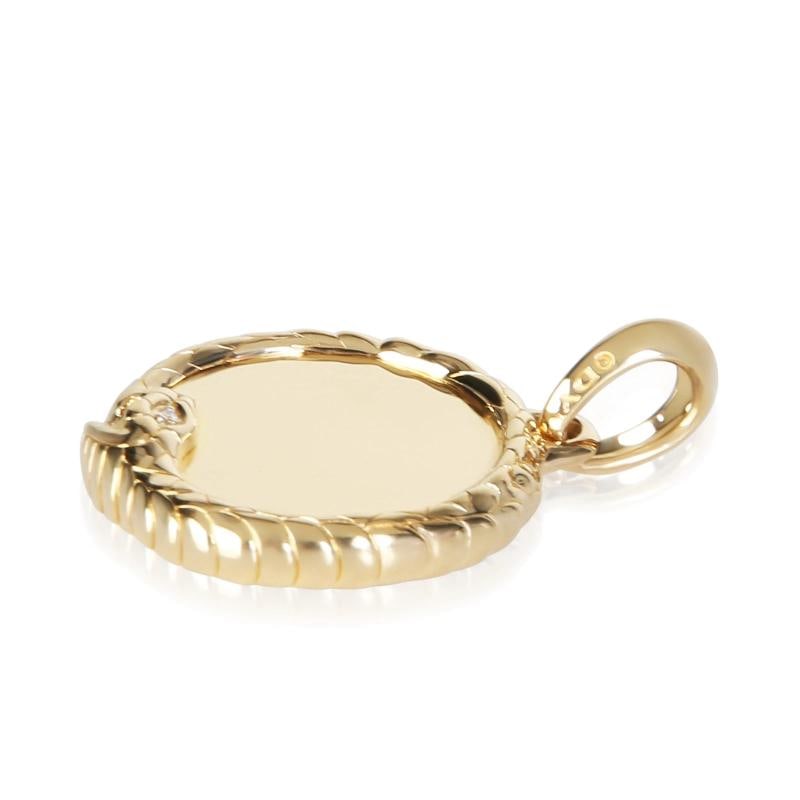 David Yurman Yellow Gold Diamond Oruboros Snake Amulet Pendant - 5