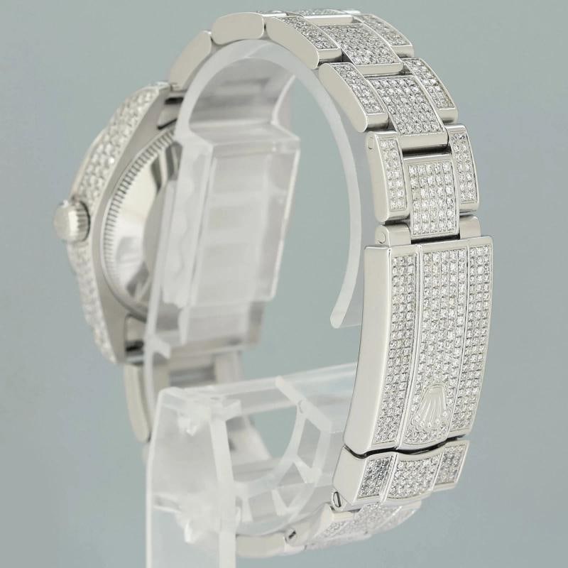 MINT Rolex Oyster 177200 Perpetual 31mm Diamond Pave Iced out Oyster Watch Box - 5