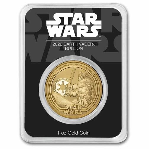 2026 Niue 1 oz Gold $250 Star Wars: Darth Vader Bullion Coin: Brand: 9Fine Mint,MPN: 323982,Year: 2026,Fineness: 0.9999,Denomination: 250 Dollars,Country of Origin: United States,Circulated/Uncirculated: Brilliant Unc,Certification: Uncertified